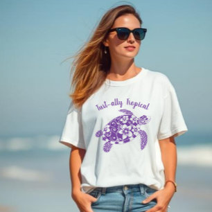 ハワイアンタートルタルト同盟熱帯パープル Tシャツ