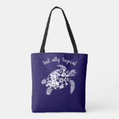 ハワイアンタートルフィッシャーマンエステティック – ダークブルー トートバッグ (裏面)