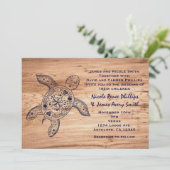 ハワイアンタートルライトウッド結婚式招待状 招待状 (スタンド正面)