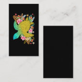 ハワイアンタートルラバーハワイカラフル花 名刺 (正面/裏面)