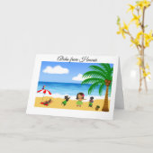 ハワイアンダックスシャントグリーティングカード カード (黄色い花)