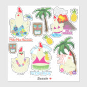 ハワイアンチキン夏のトロピカルバケーションステッカー シール (シート)