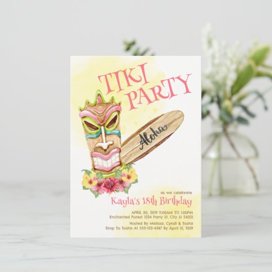 ハワイアンティキパーティの招待状 招待状 (スタンド正面)