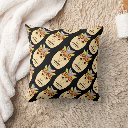 ハワイアンティキマスク クッション (ブランケット)