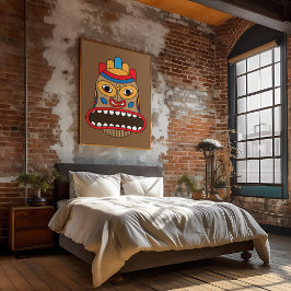 ハワイアンティキマスク メタルプリント