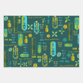 ハワイアンティキメレカリキマカギフトラップ ラッピングペーパーシート (正面2)