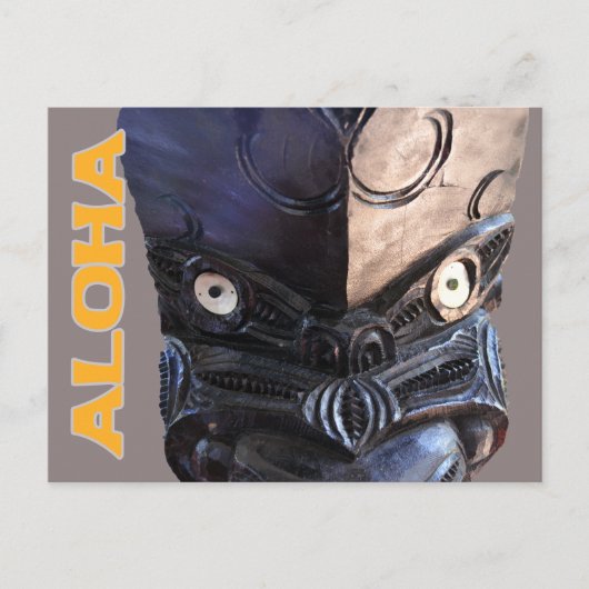 ハワイアンティキ彫刻はがき ポストカード (正面)