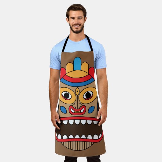 ハワイアンティキ エプロン (着用した状態)