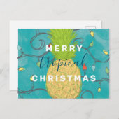 ハワイアントメリーロピカルクリスマスパイナップル ポストカード (正面/裏面)