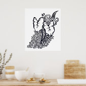 ハワイアントライバルタロガーデン熱帯ポスター ポスター (キッチン)