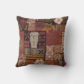 ハワイアントライバル:ヴィンテージファブリックのパッチワーク クッション (裏面)