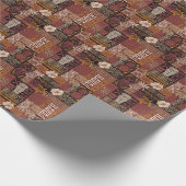 ハワイアントライバル:ヴィンテージファブリックのパッチワーク ラッピングペーパー (角)