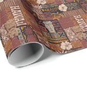 ハワイアントライバル:ヴィンテージファブリックのパッチワーク ラッピングペーパー (ロールコーナー)