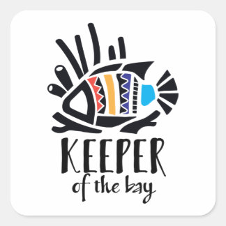 ハワイアントリガーフィッシュ（熱帯の色） スクエアシール