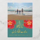 ハワイアントロピカルアイランドハイビスカス 箔シーズンカード (正面)