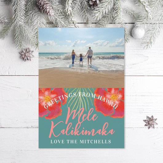 ハワイアントロピカルアイランドホリデーハイビスカスパーム シーズンカード
