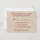 ハワイアントロピカルオーキッドRSVPカード 出欠カード (裏面)