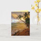 ハワイアントロピカルサンセットパームビーチ  カード (黄色い花)