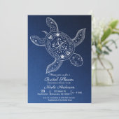 ハワイアントロピカルタートルブルーブライダルシャワー 招待状 (スタンド正面)
