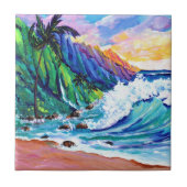 ハワイアントロピカルナパリコーストセラミックタイル タイル (正面)