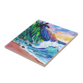 ハワイアントロピカルナパリコーストセラミックタイル タイル (側面)