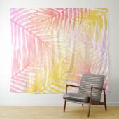 ハワイアントロピカルパーム葉パーティー背景 タペストリー (インサイチュ(横))