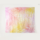 ハワイアントロピカルパーム葉パーティー背景 タペストリー (正面(横))