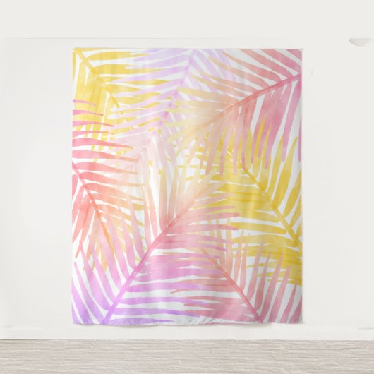 ハワイアントロピカルパーム葉パーティー背景 タペストリー (正面)