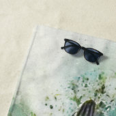 ハワイアントロピカルフィッシュ水彩-ハギ ビーチタオル (インサイチュ)