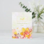 ハワイアントロピカルフラワーウェディングRSVP インビテーションポストカード (スタンド正面)