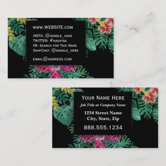 ハワイアントロピカルフラワーズプロフェッショナルエグゼクティブ 名刺 (正面/裏面)