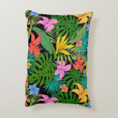 ハワイアントロピカルフローラパーム葉ズ アクセントクッション (裏面(縦))