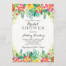 ハワイアントロピカルブライダルシャワー招待