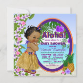 ハワイアントロピカルルアウ（ハワイ式宴会）フラベビーシャワー 招待状 (正面)