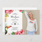 ハワイアントロピカル50誕生日写真 招待状 (正面/裏面)