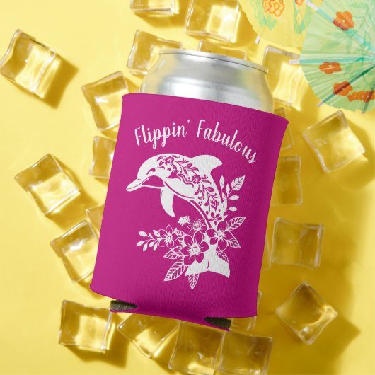 ハワイアンドルフィンフリプピンの素晴らしいピンク 缶クーラー (インサイチュ 夏)
