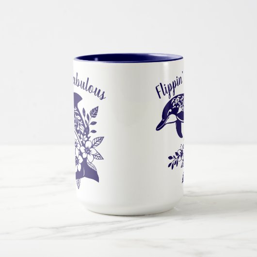 ハワイアンドルフィンフリプピンの素晴らしい マグカップ (中央)