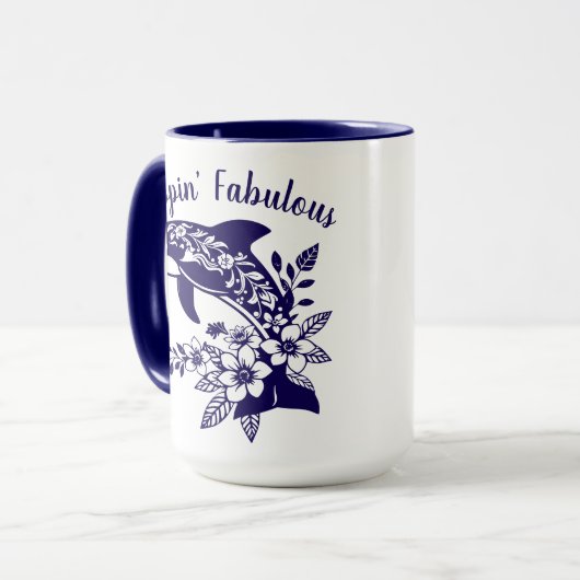 ハワイアンドルフィンフリプピンの素晴らしい マグカップ (正面左)