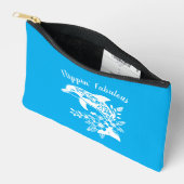 ハワイアンドルフィンフリプピンファブルブルー アクセサリーポーチ (見開き)