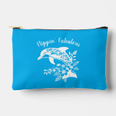 ハワイアンドルフィンフリプピンファブルブルー アクセサリーポーチ (正面)