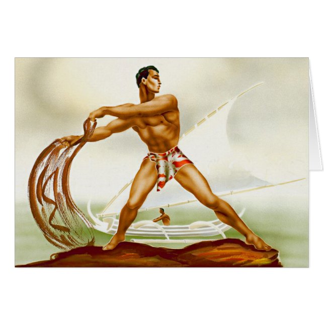 ハワイアンネット漁師 (正面横)