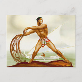 ハワイアンネット漁師 ポストカード