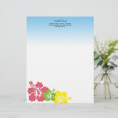 ハワイアンハイビスカスの花の熱帯ピンクの夏 レターヘッド (スタンド正面)