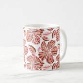 ハワイアンハイビスカスの花：茶色の熱帯スタイル。 コーヒーマグカップ (正面右)