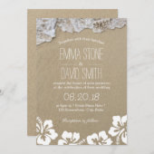 ハワイアンハイビスカスサマービーチ目的地ウェディング 招待状 (正面/裏面)