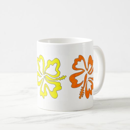 ハワイアンハイビスカストロピカルフラワーアイランド コーヒーマグカップ (正面右)