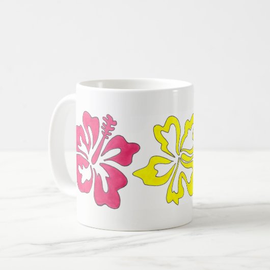 ハワイアンハイビスカストロピカルフラワーアイランド コーヒーマグカップ (正面左)