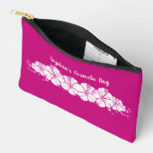 ハワイアンハイビスカストロピカルフラワーズピンク アクセサリーポーチ (見開き)