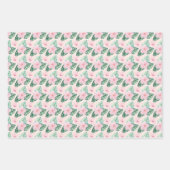 ハワイアンハイビスカスフラワーオンピンク ラッピングペーパーシート (正面3)