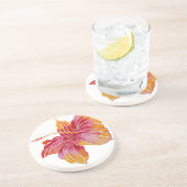 ハワイアンハイビスカスフラワーサンドストーンドリンクコースター コースター (側面)